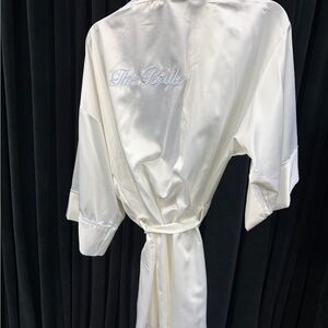 White Satin “Bride” Robe | Getting Ready Bridal Robe | Like New